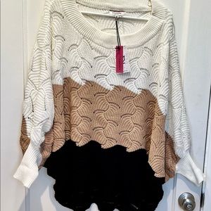 BNWT Chunky Knit Dolman Sleeved Poncho Sweater